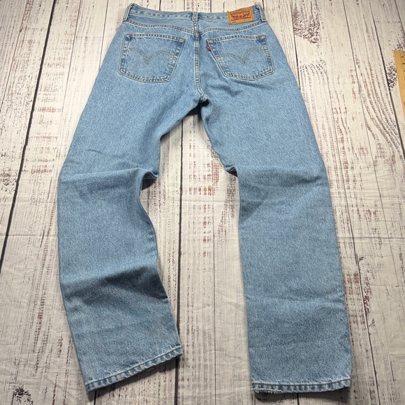 LEVI'S 501 JEANS BUTTON FLY RIPPED DENIM WOMEN'S SIZE 28 100% COTTON BOHO - Picture 4 of 16